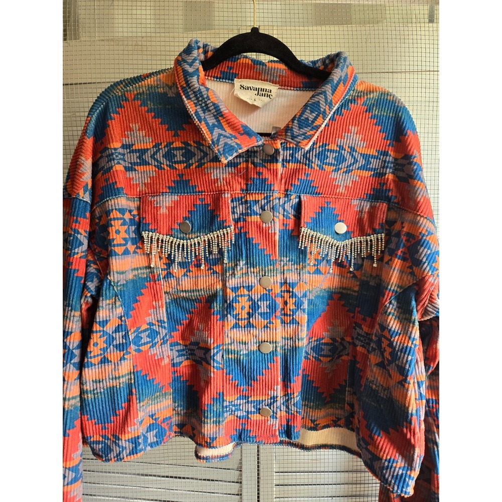 savannah jane size large Western Aztec print jacket